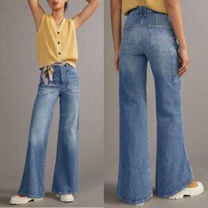 Anthropologie Pilcro Carpenter Wide-Leg Blue Jeans Size 27
